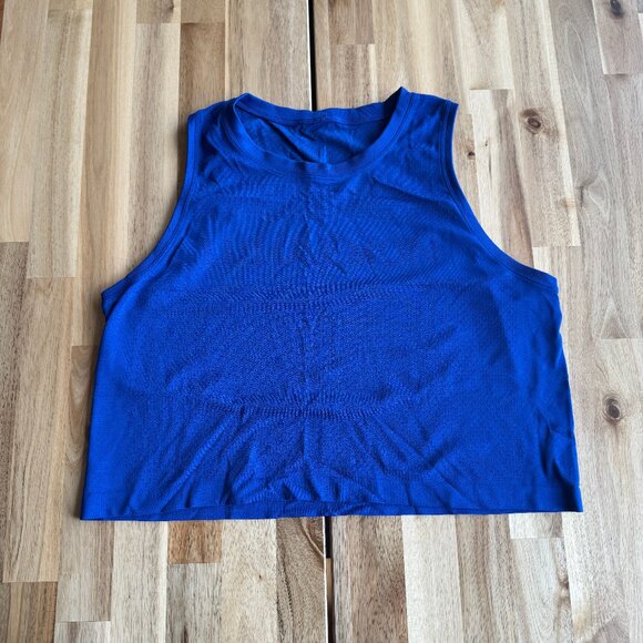 Lululemon Breeze By Muscle Crop Tank Jet Stream 10 - Picture 1 of 6
